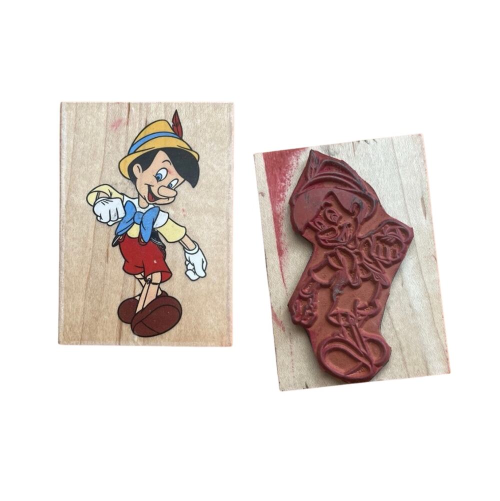 Vintage Disney All Night Media Pinocchio Rubber Ink Stamp Crafting Scrapbooking
